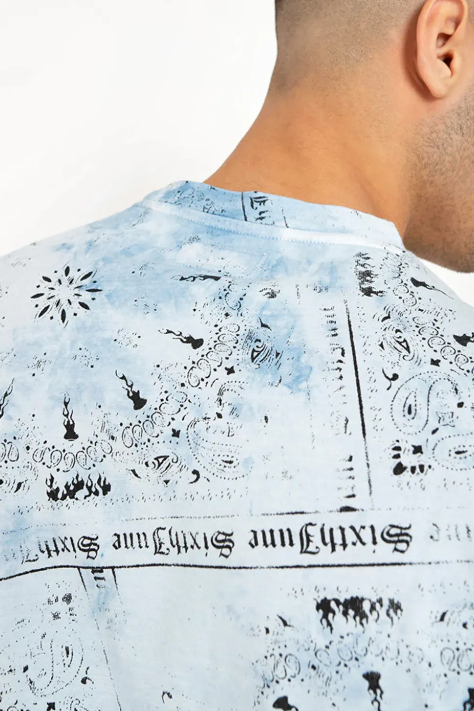 T-Shirt Tie Dye Bandana Bleu