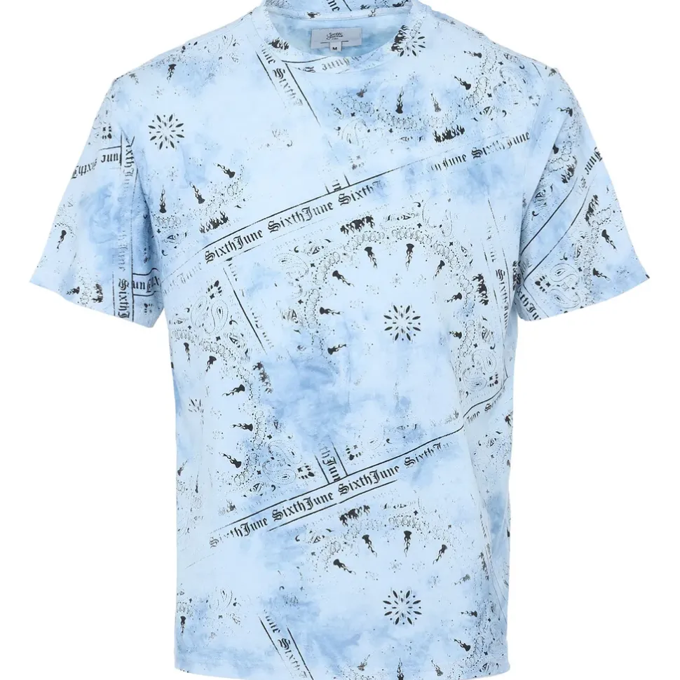 T-Shirt Tie Dye Bandana Bleu