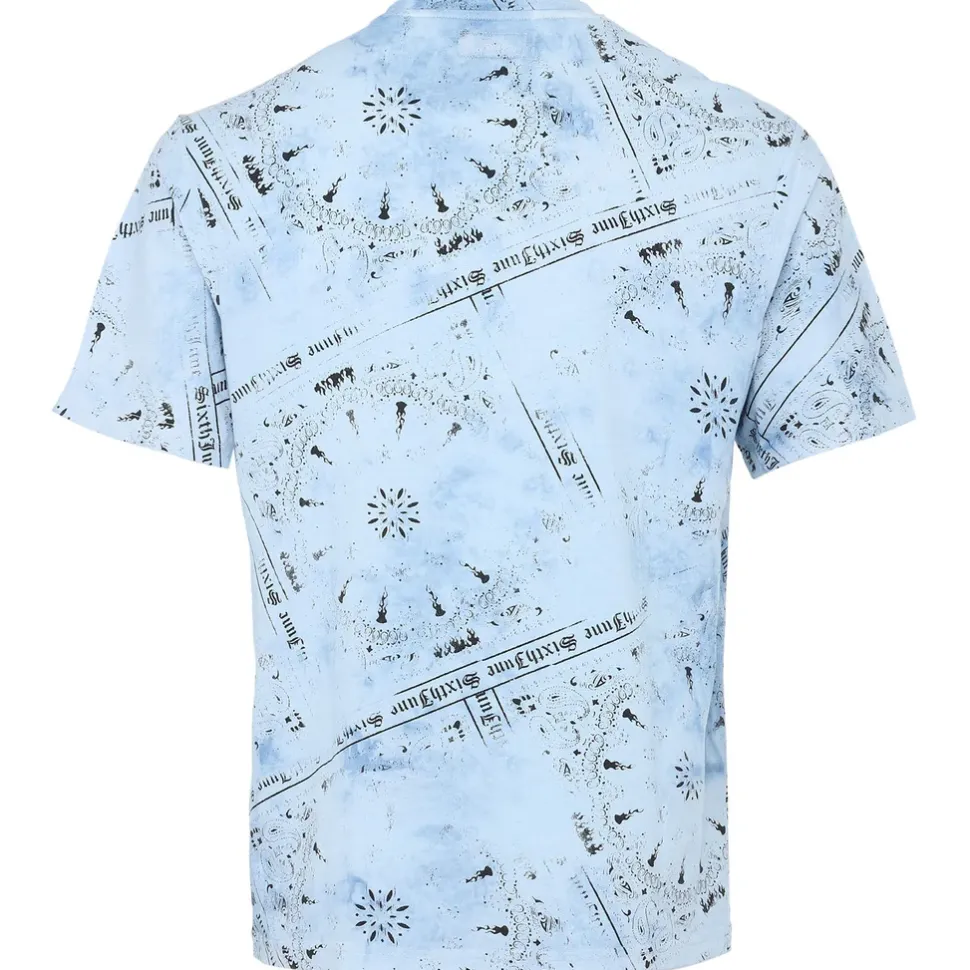 T-Shirt Tie Dye Bandana Bleu