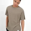 T-Shirt Tissu Bouclette Vert Kaki