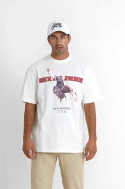 T-Shirt Vintage Eagle Blanc Casse