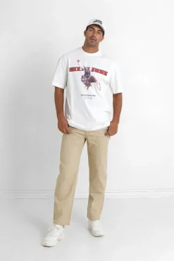 T-Shirt Vintage Eagle Blanc Casse