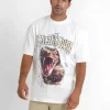 T-Shirt Vintage Serpent Blanc Casse