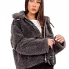 Veste Aviateur Sherpa Gris Fonce