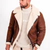 Veste Aviateur Sherpa Marron