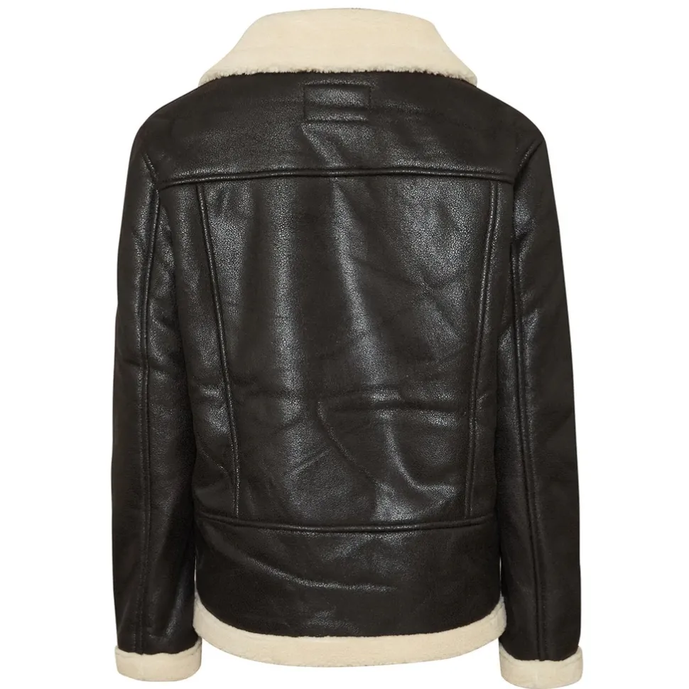 Veste Aviateur Sherpa Zips Noir