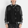 Veste Bi-Matiere Squelette Noir