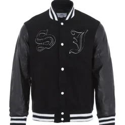 Veste Bi-Matiere Squelette Noir