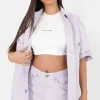 Veste Brode Oversize Violet Clair