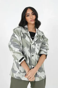 Veste Camouflage Oversize Vert Kaki