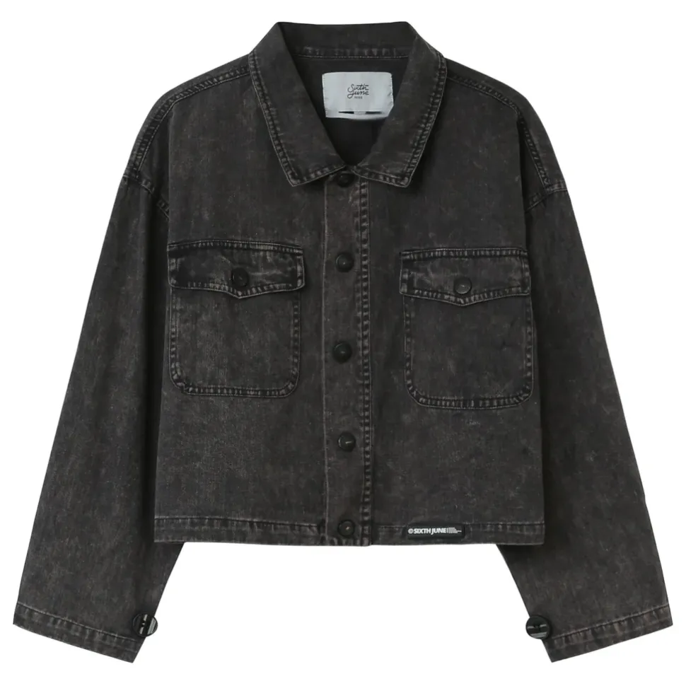 Veste Delavee Poches Noir