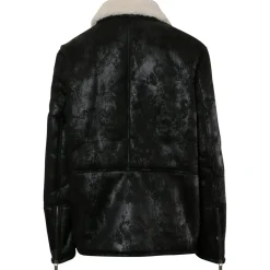 Veste Fausse Peau Mouton Noir