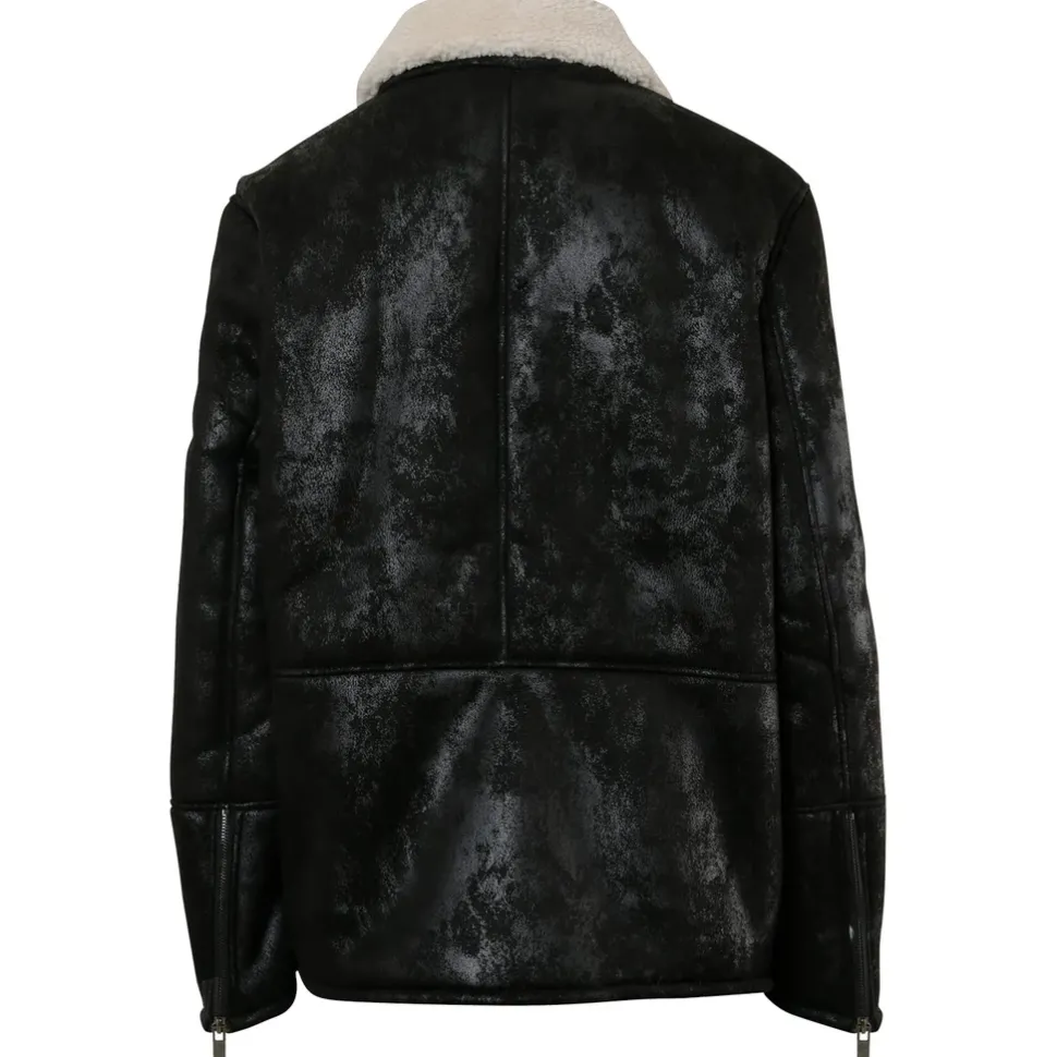 Veste Fausse Peau Mouton Noir