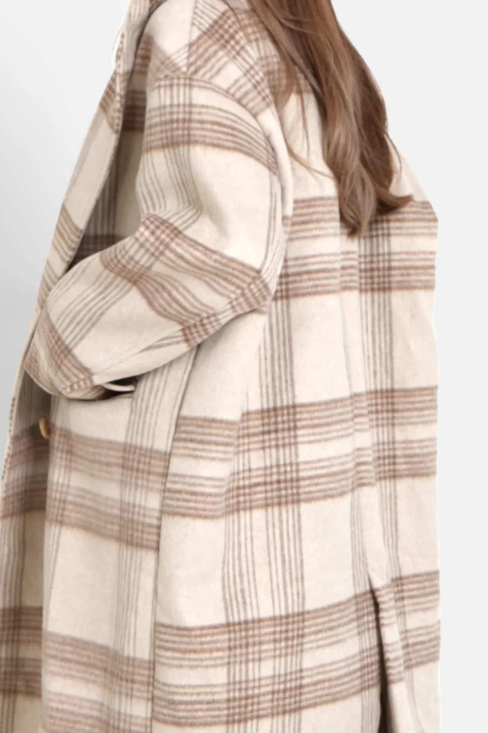 Veste Longue Laine Beige
