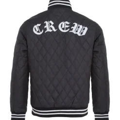 Veste Matelassee Broderie Noir