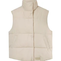 Veste Matelassee Sans Manches Beige
