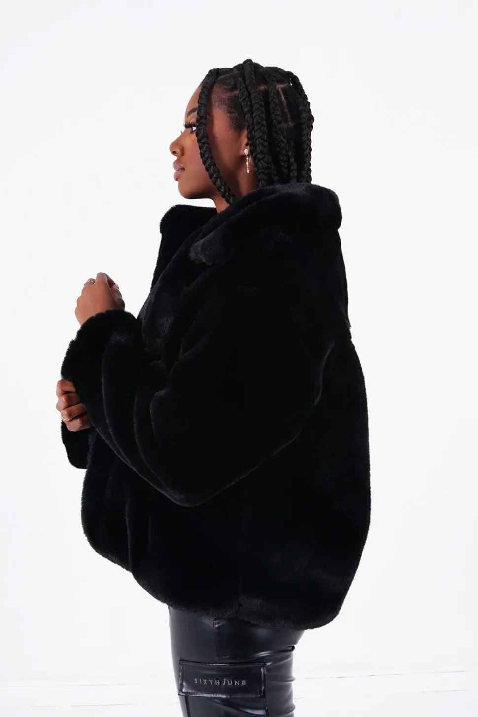 Veste Oversize Fourrure Noir