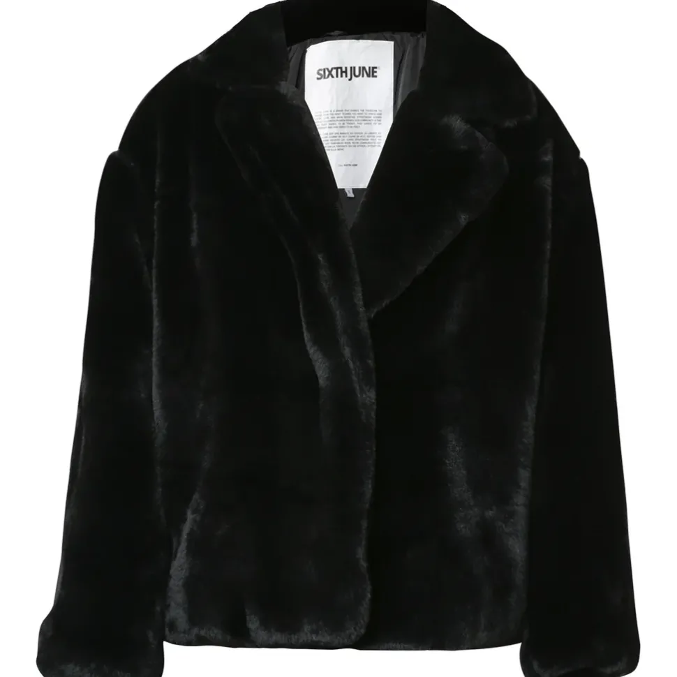 Veste Oversize Fourrure Noir