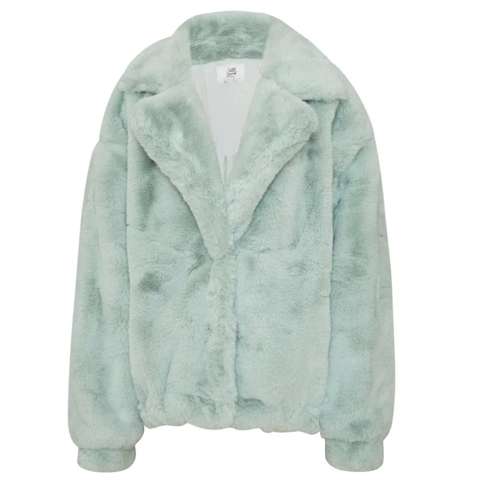 Veste Oversize Fourrure Vert Pastel