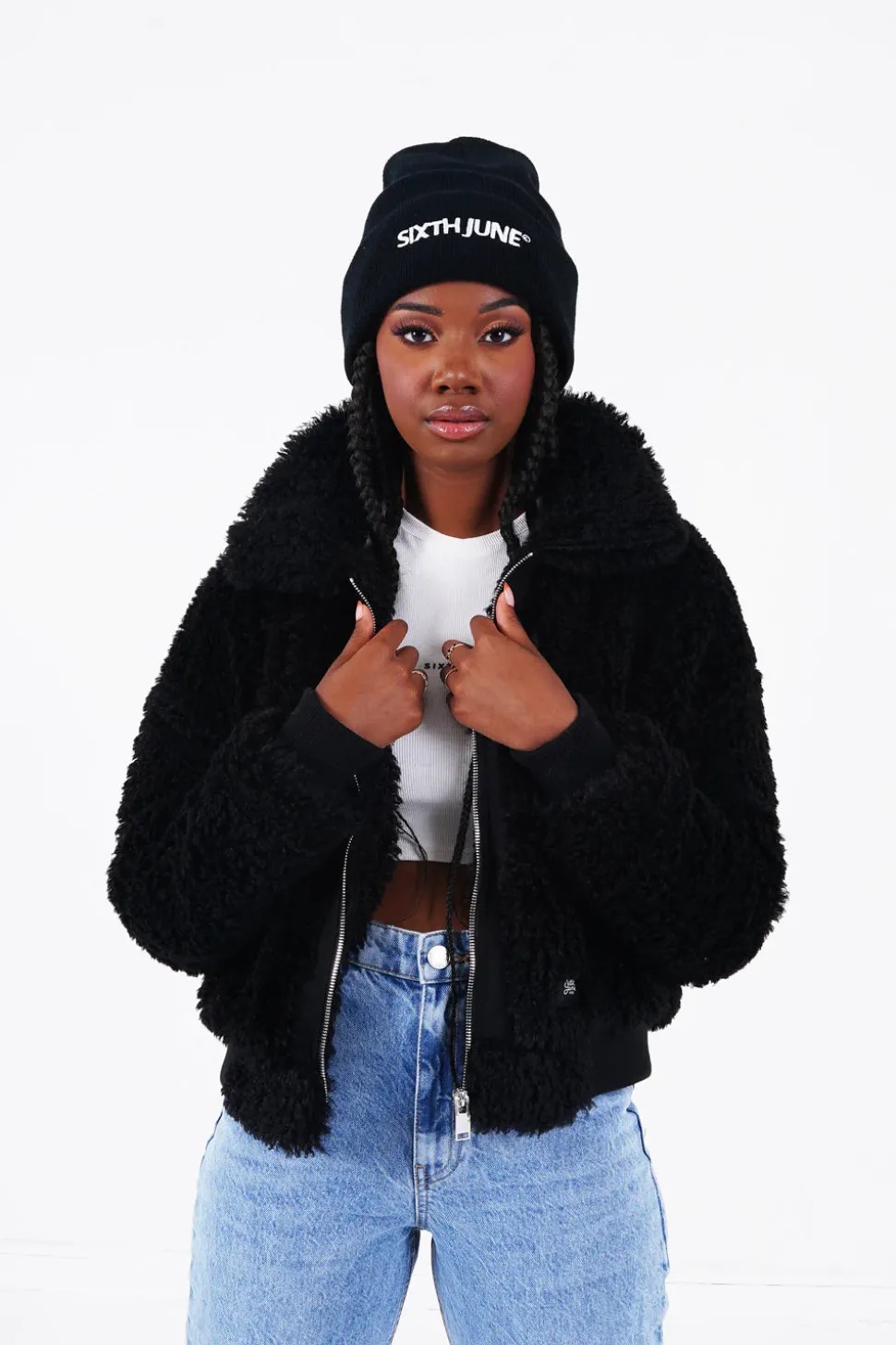 Veste Peau Mouton Courte Noir