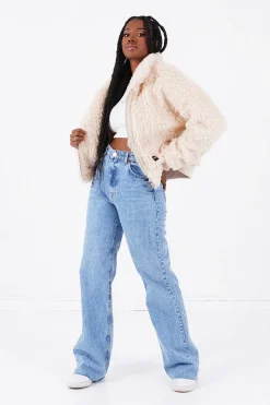 Veste Peau Mouton Courte Beige