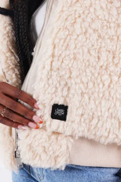Veste Peau Mouton Courte Beige