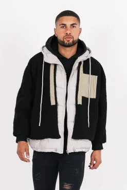 Veste Polaire Bi Matiere Noir
