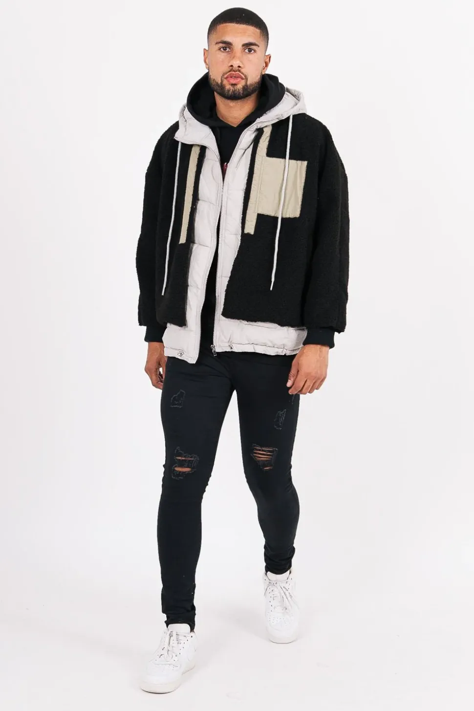 Veste Polaire Bi Matiere Noir