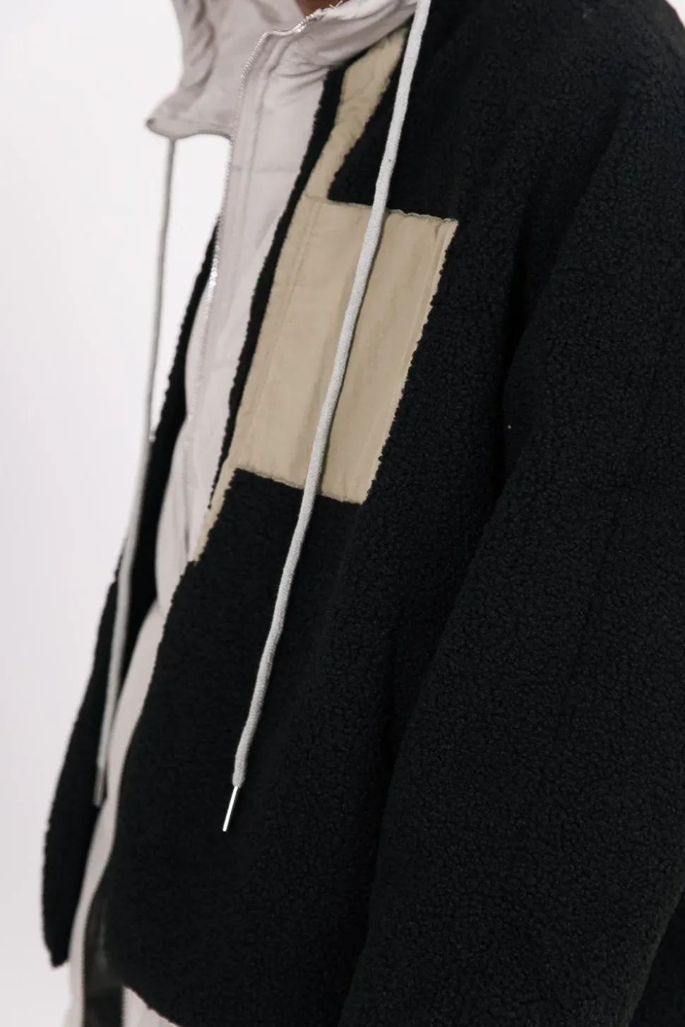 Veste Polaire Bi Matiere Noir