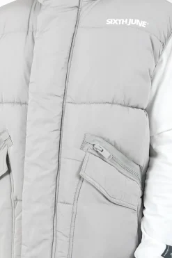 Veste Sans Manches Matelasse Gris