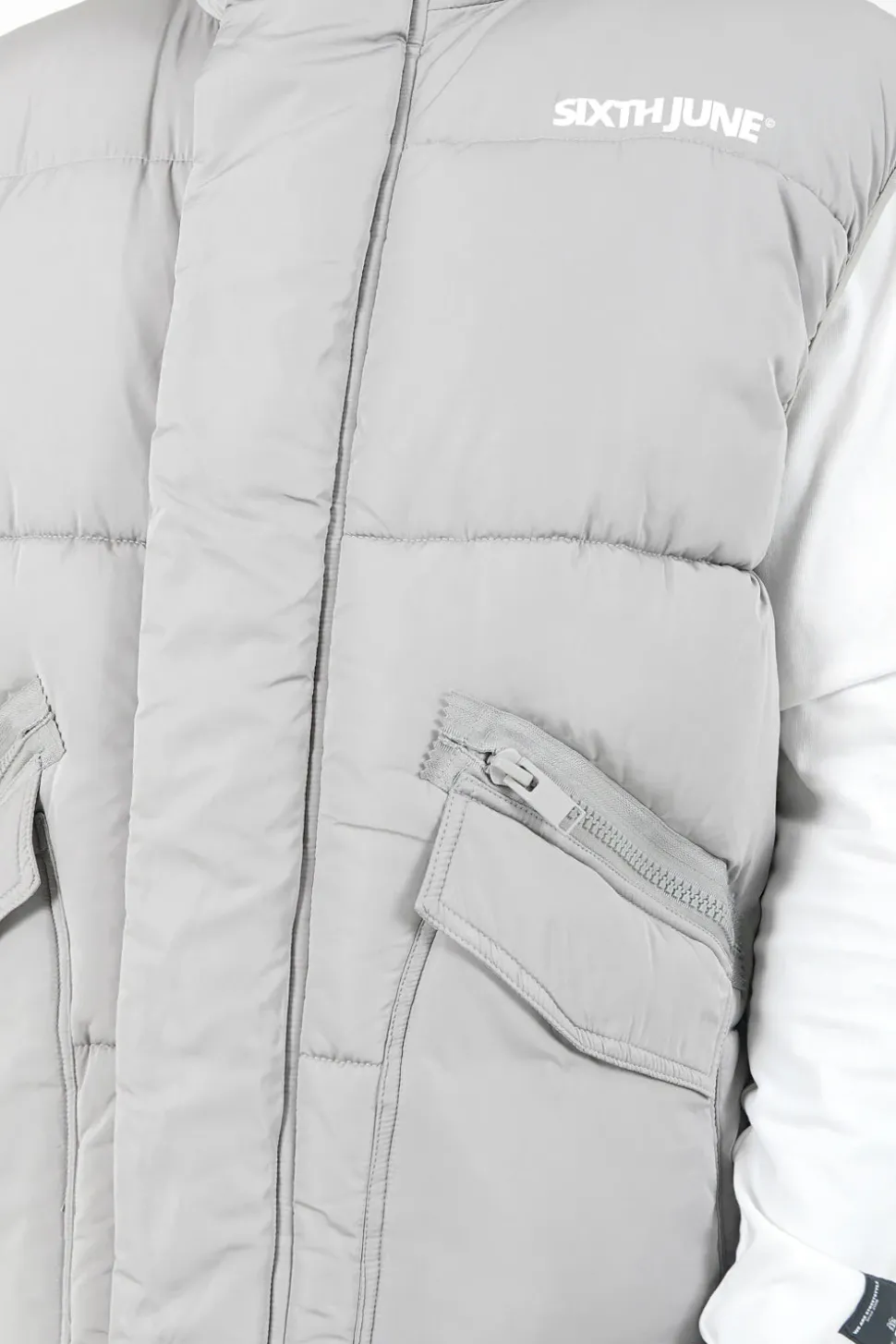 Veste Sans Manches Matelasse Gris