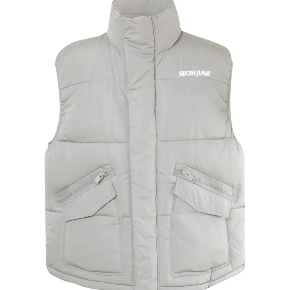 Veste Sans Manches Matelasse Gris