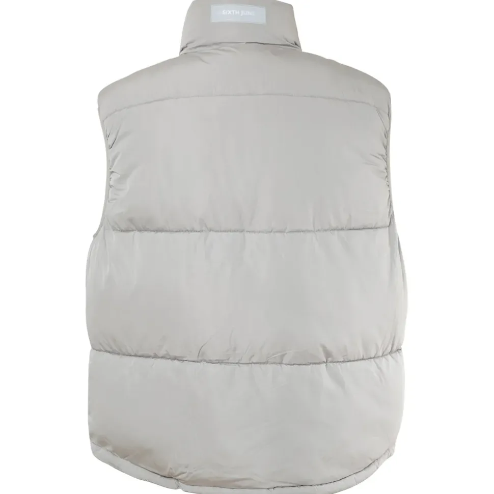 Veste Sans Manches Matelasse Gris