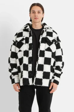 Veste Sherpa Damier Noir