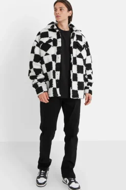 Veste Sherpa Damier Noir