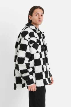 Veste Sherpa Damier Noir