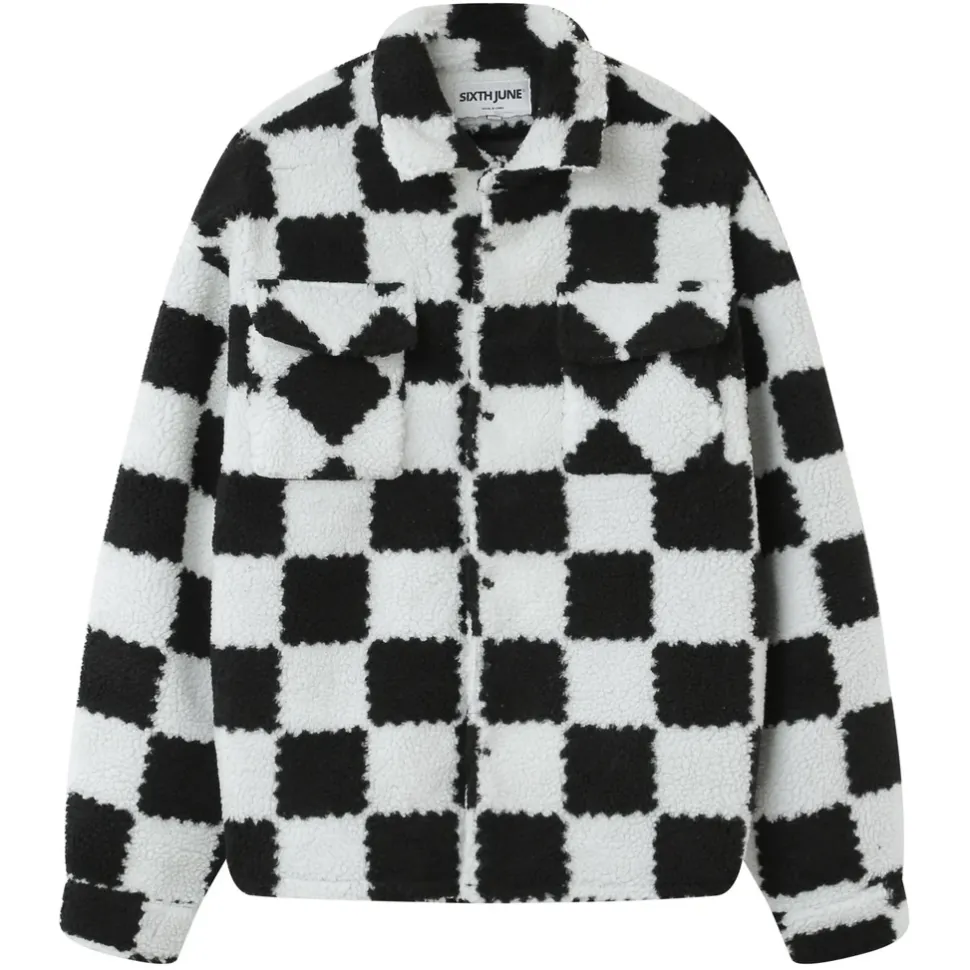 Veste Sherpa Damier Noir