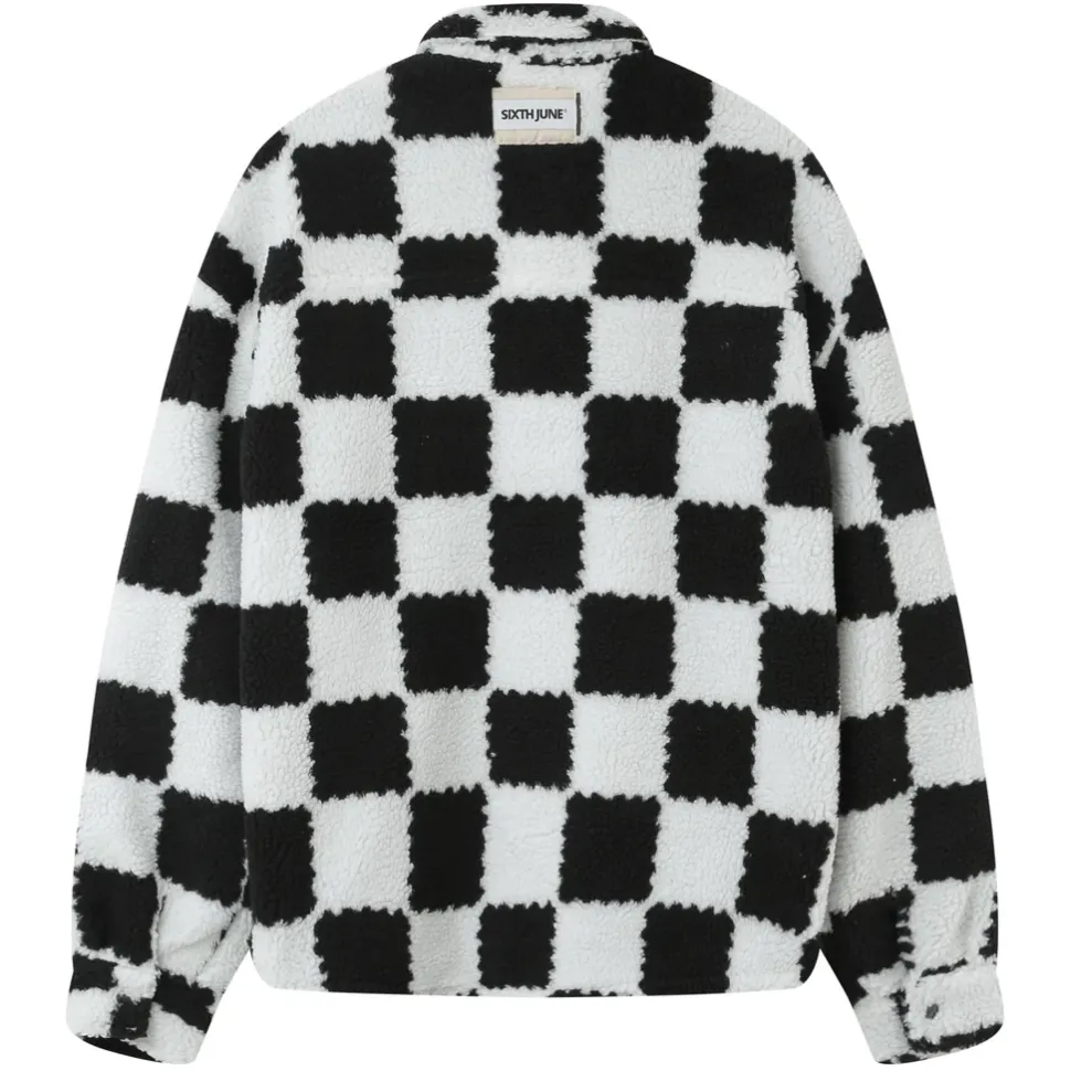 Veste Sherpa Damier Noir