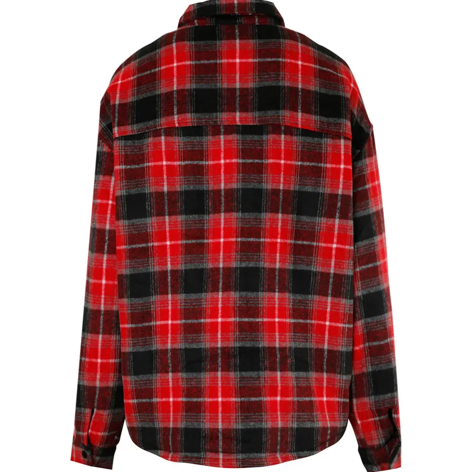 Veste Tartan Oversize Rouge