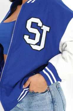 Veste Teddy Bicolore Bleu