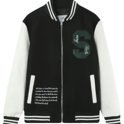 Veste Teddy Universitaire Noir