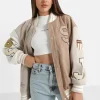 Veste Universitaire Bicolore Beige