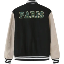 Veste Universitaire Bicolore Noir