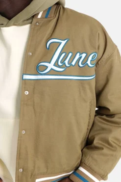 Veste Universitaire Brodee Vert Kaki