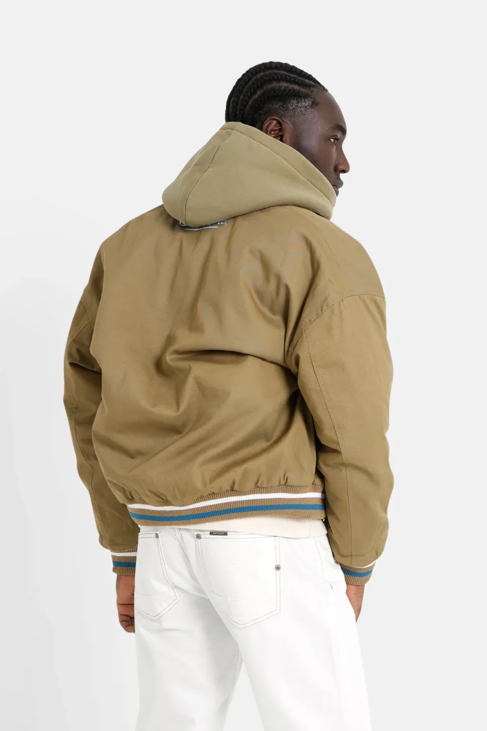 Veste Universitaire Brodee Vert Kaki