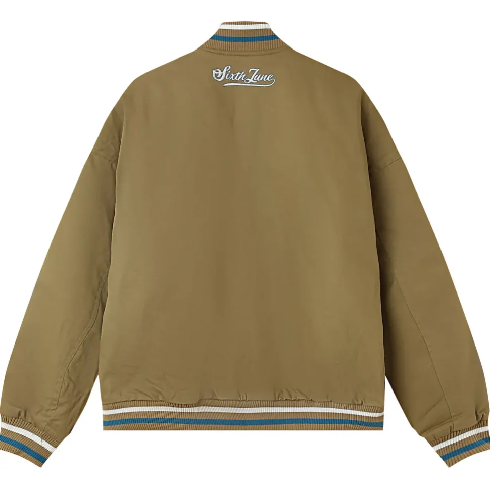 Veste Universitaire Brodee Vert Kaki