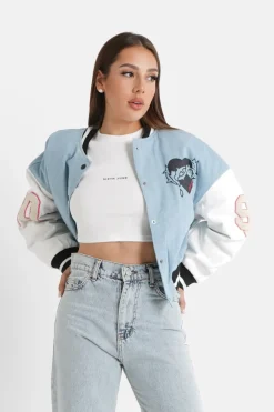 Veste Universitaire Imprimee Bleu