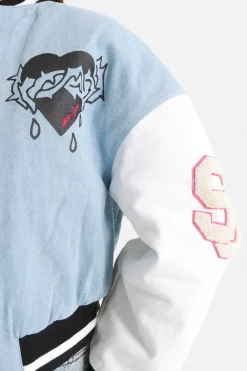 Veste Universitaire Imprimee Bleu