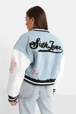 Veste Universitaire Imprimee Bleu