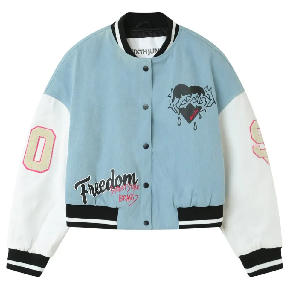 Veste Universitaire Imprimee Bleu